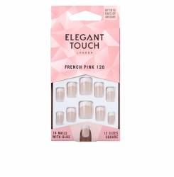 FRENCH pink nails with glue square #126-S 24 u