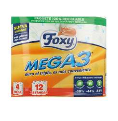 MEGA3 papel higiénico triple duración 4 rollos
