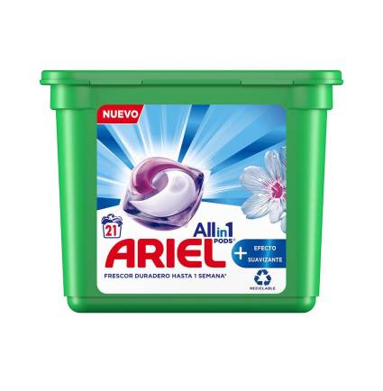ARIEL PODS SUAVIZANTE 3en1 detergente 21 cápsulas
