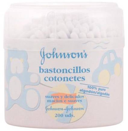 Johnson's Baby Bastoncillos para Bebé, Niños y Adultos, con Extremos de Algodón 100% puro 200 u